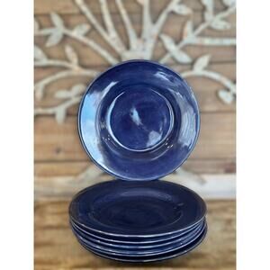 Pottery Barn Sausalito Cobalt Blue Dinner Plates (Set of 6) – Hand-Glazed